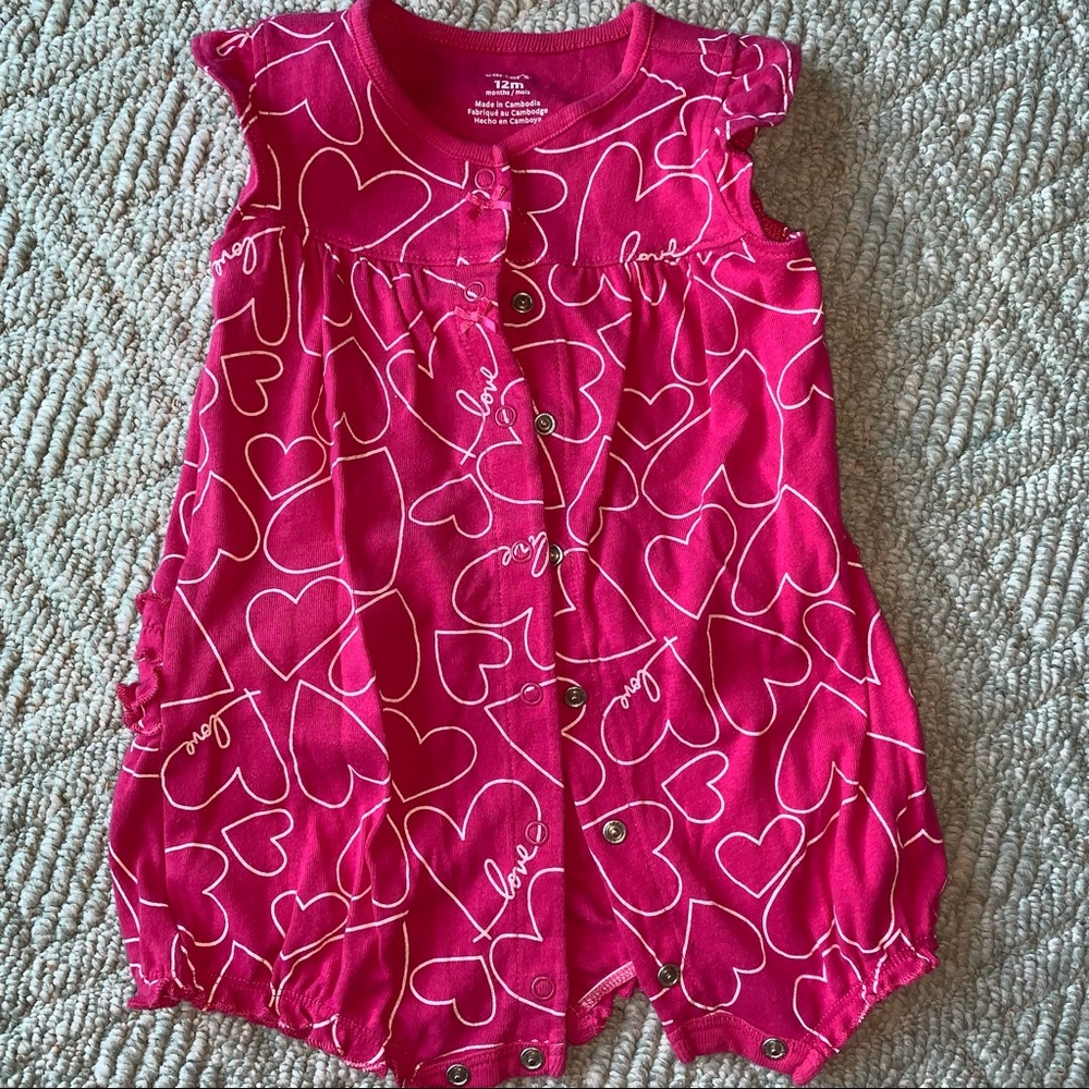 SOLD pink LOVE heart romper